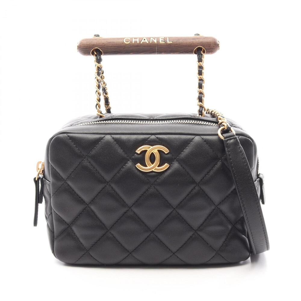 Chanel Matelassé Mini Bowling Bag, 2-Way Shoulder Bag/Handbag, Lambskin Leath...